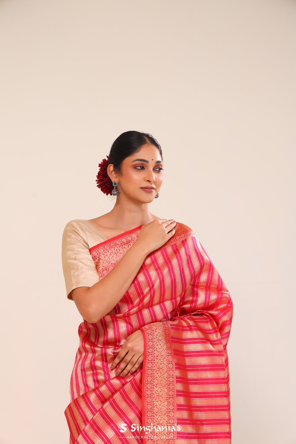 Paradise Pink Chiniya Banarasi Silk Saree