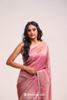 Onion Pink Tissue Handcrafted Saree