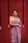 Purpureus Purple Handcrafted Tissue Saree