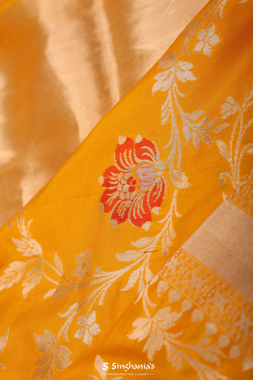 Vibrant Yellow Meenakari Banarasi Silk Saree