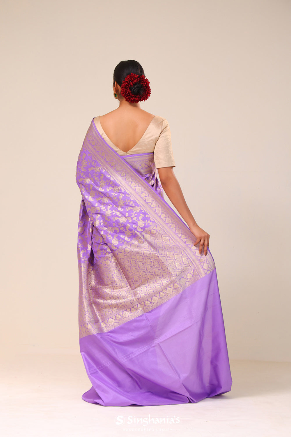 Electric Purple Chiniya Banarasi Silk Saree