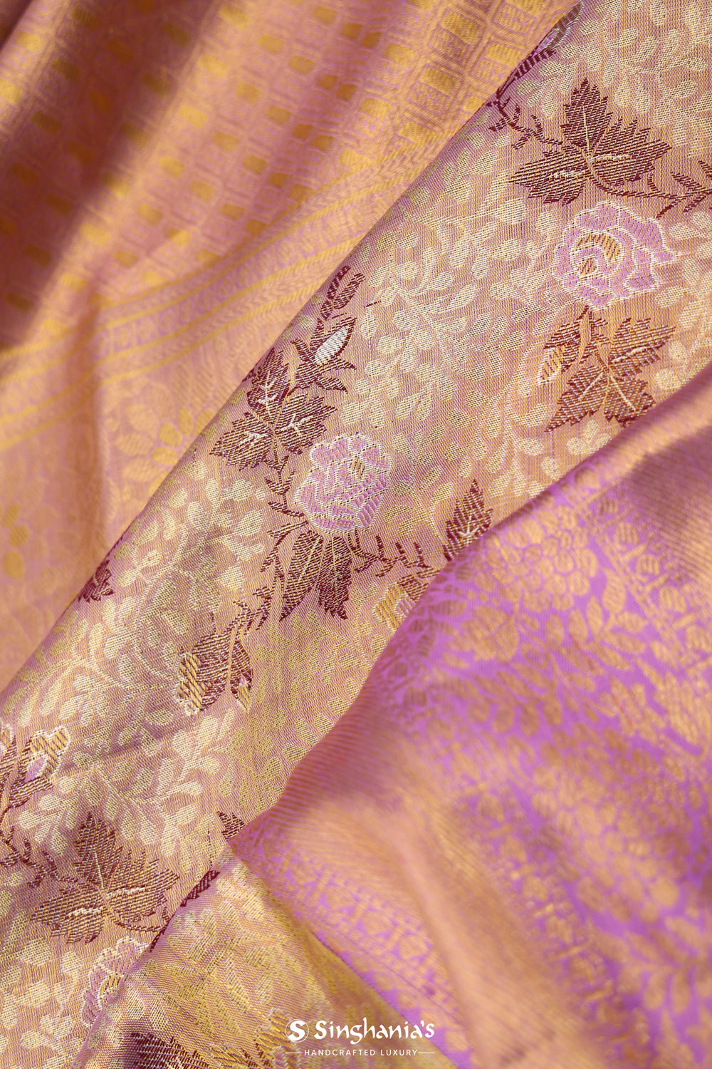 Mauve Gold Jaal Kanjivaram Silk Saree