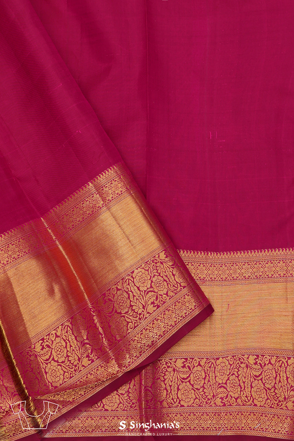 Rich Maroon Floral Jaal Kanjivaram Silk Saree