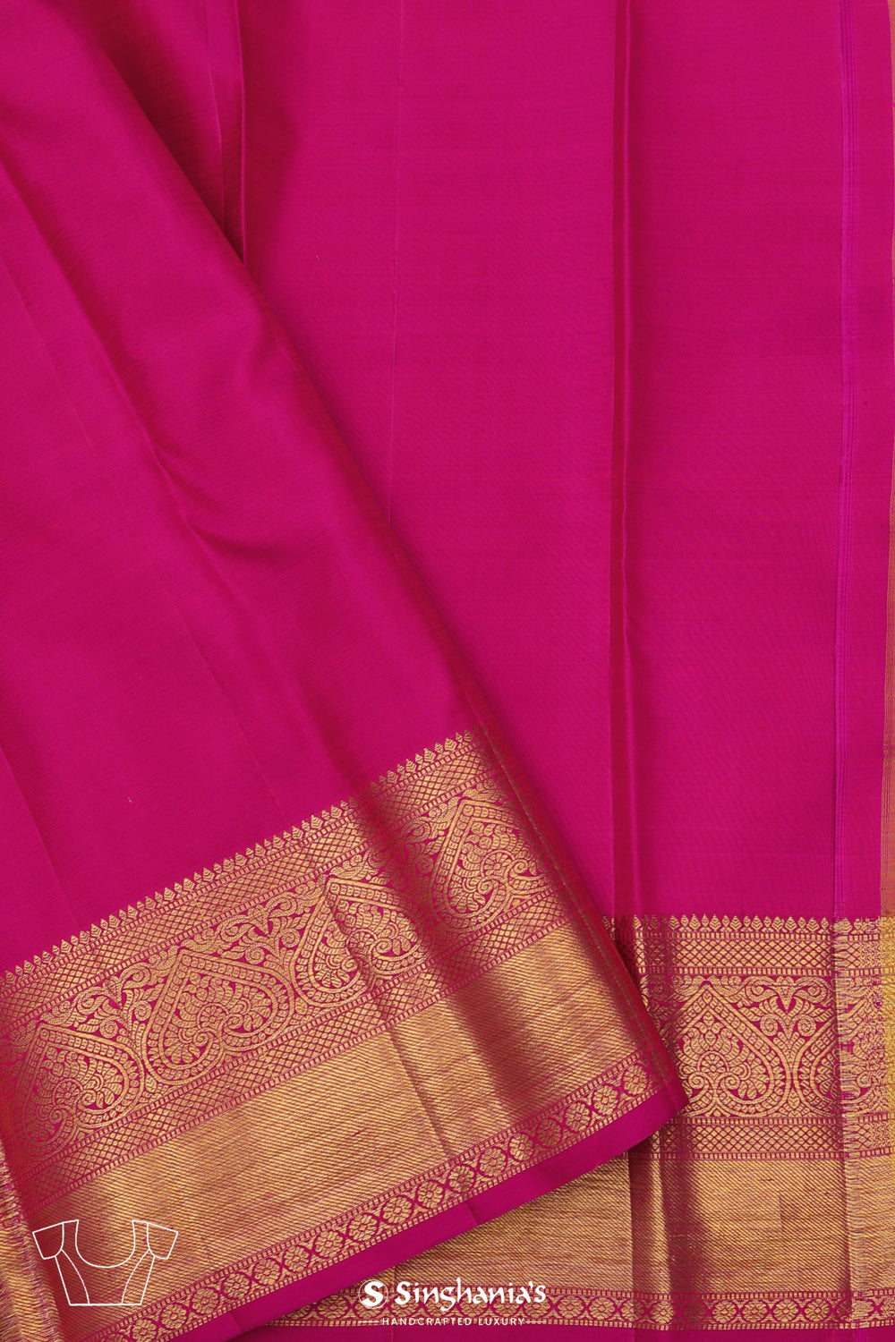 Georgia Peach Paisley Kanjivaram Silk Saree