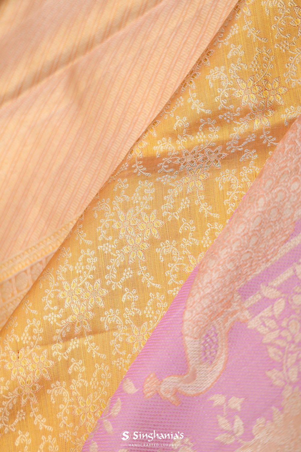 Sunset Gold Heritage Kanjivaram Silk Saree