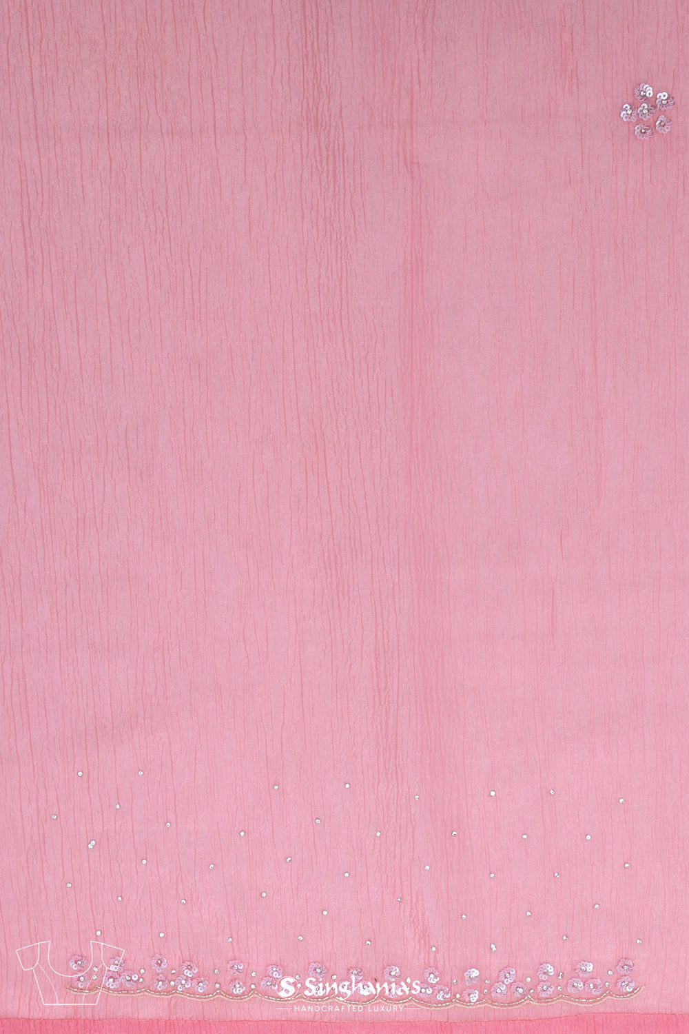 Persian Pink Handcrafted Organza Saree