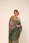 Bottle Green Chiniya Banarasi Silk Saree