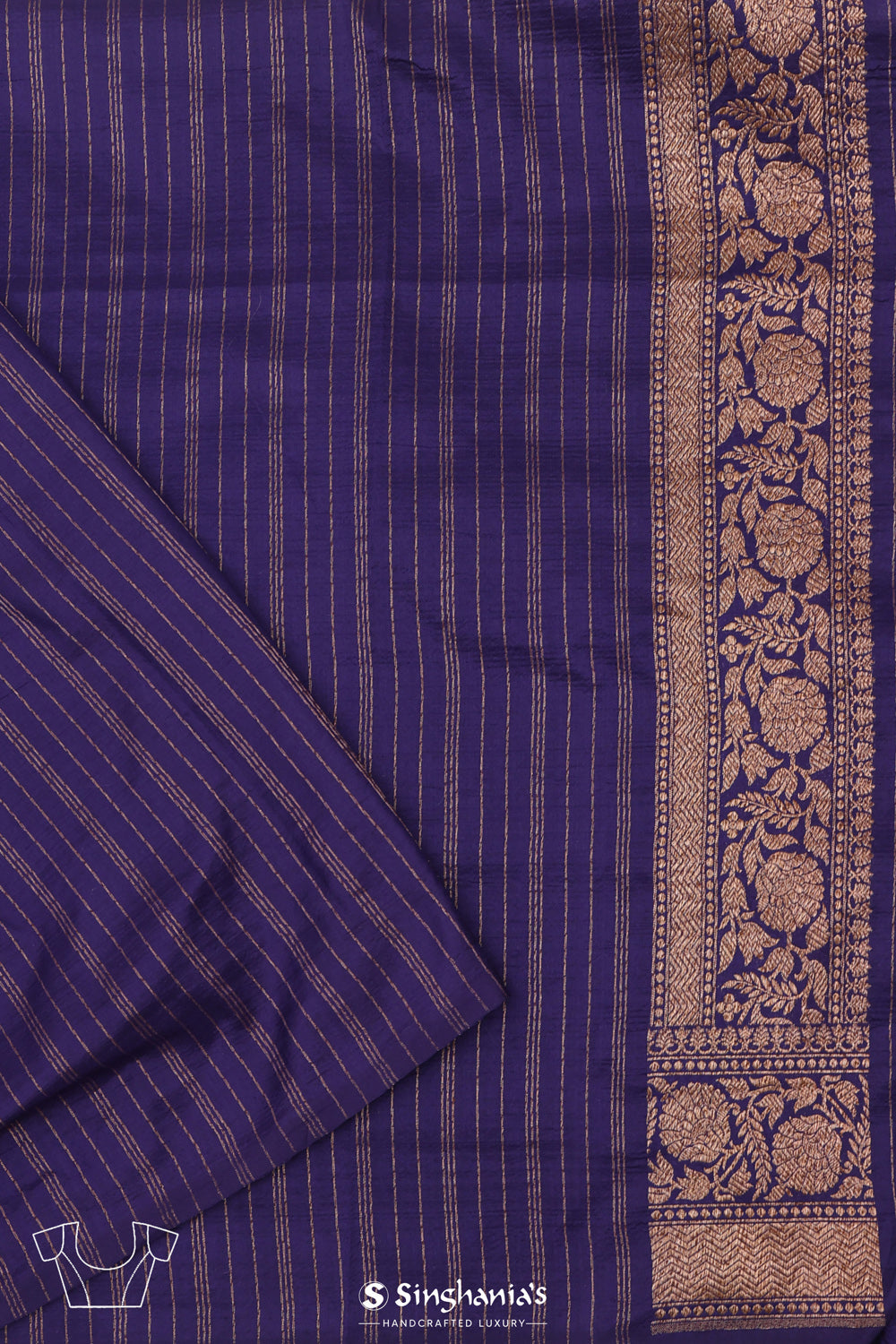 Traditional Blue Chiniya Banarasi Silk Saree