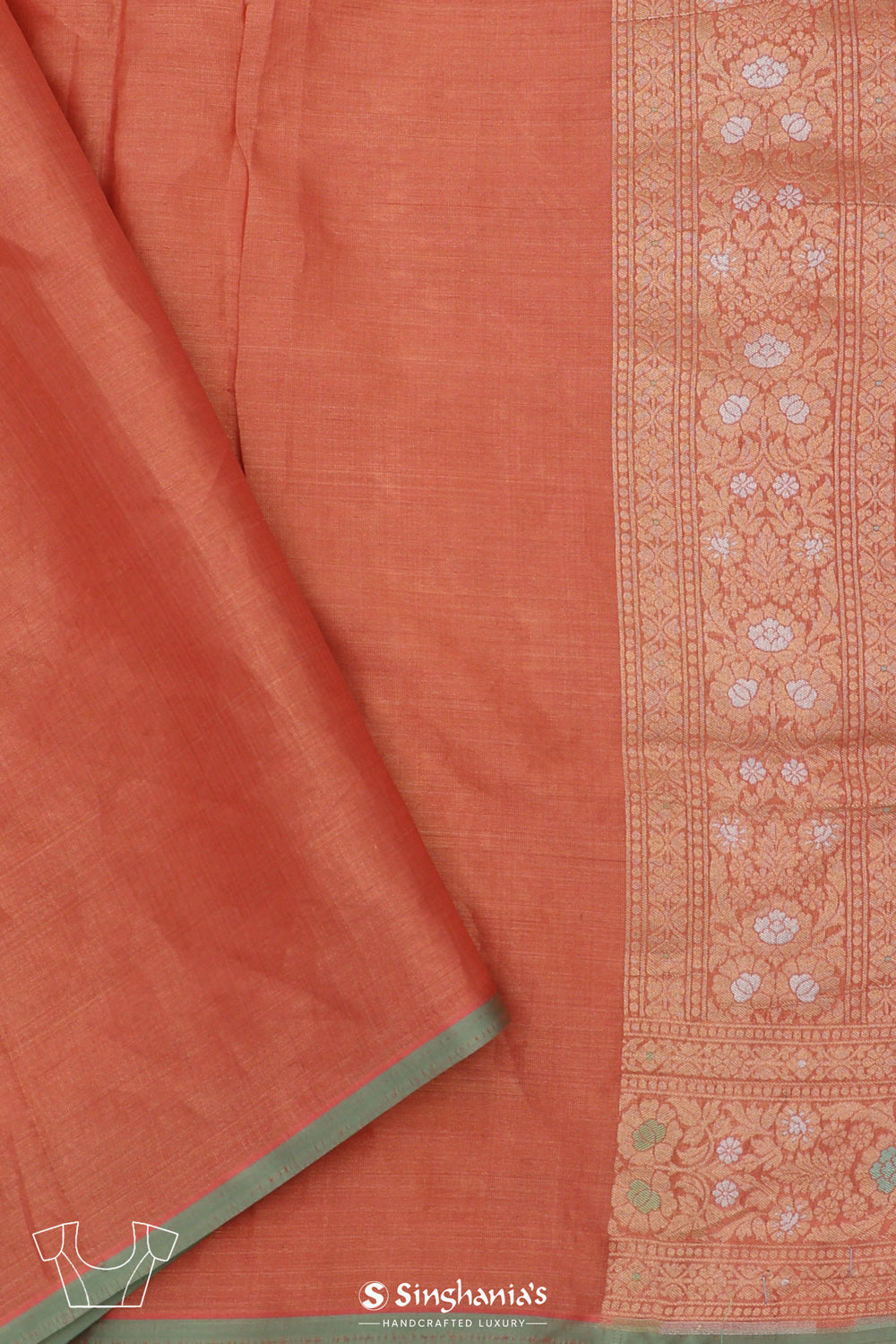 Candlelight Peach Jaal Banarasi Silk Saree