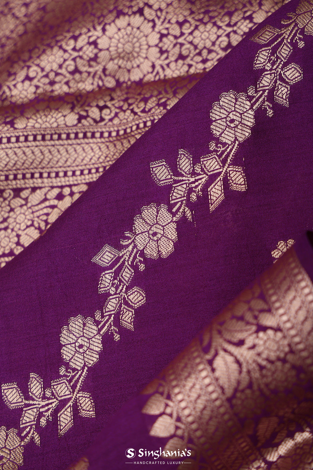 Tacao Purple Chiniya Banarasi Silk Saree