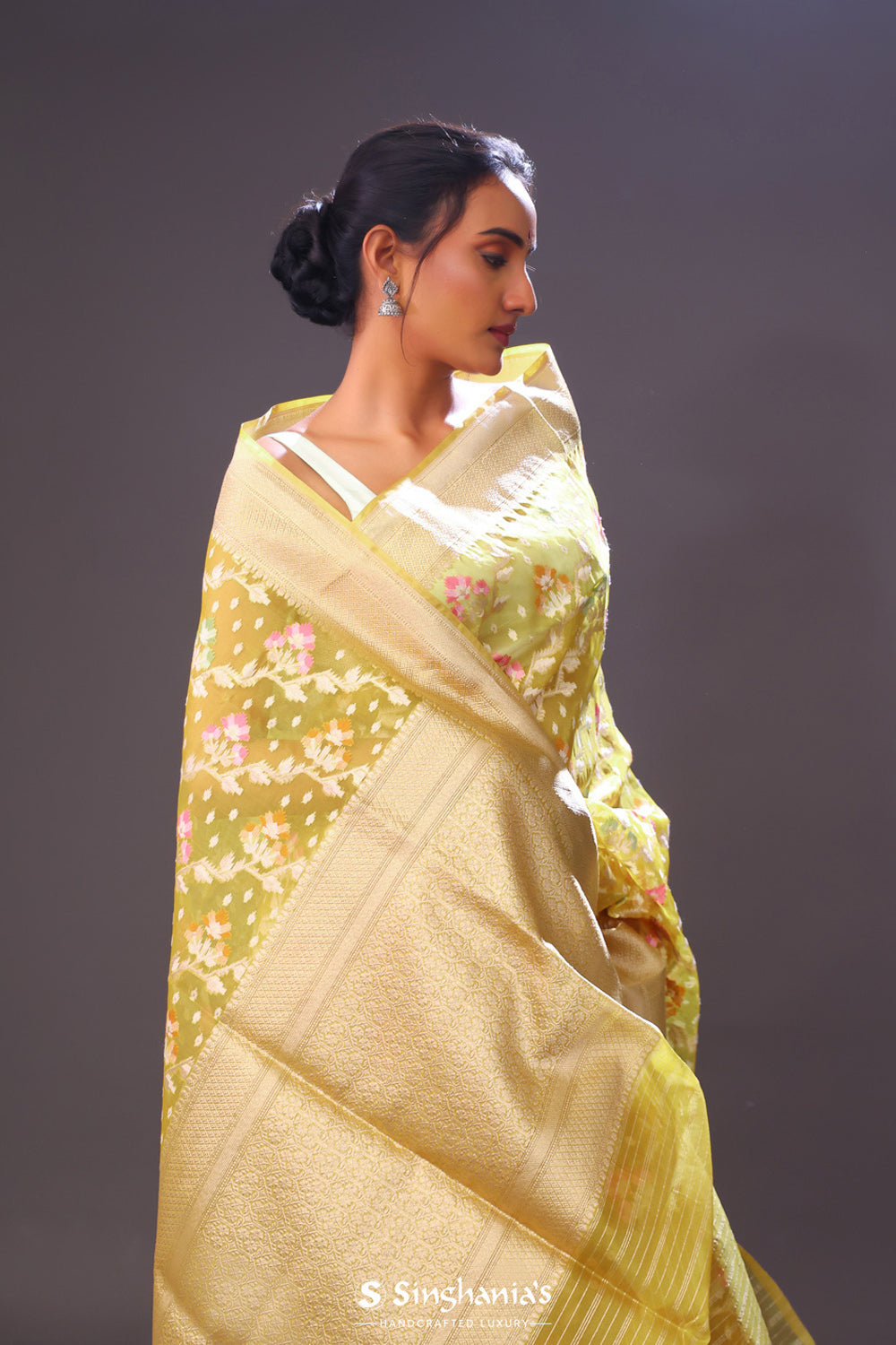 Retro Yellow Tissue Banarasi Saree