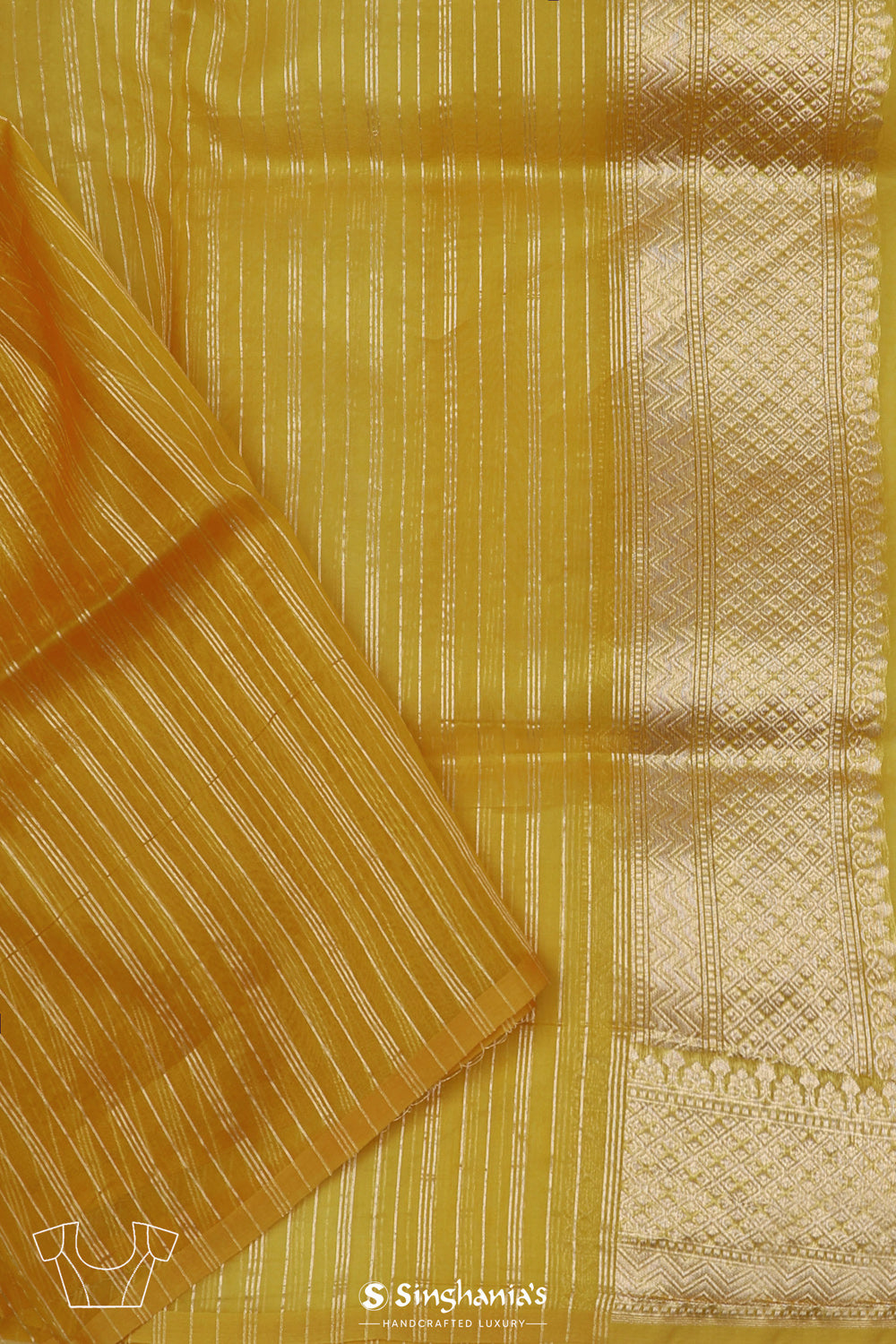 Dull Yellow Tissue Banarasi Saree