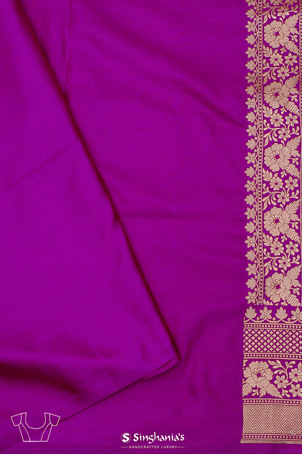 Deep Magenta Jaal Banarasi Silk Saree