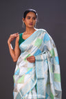 Sky Blue Chiniya Banarasi Silk Saree