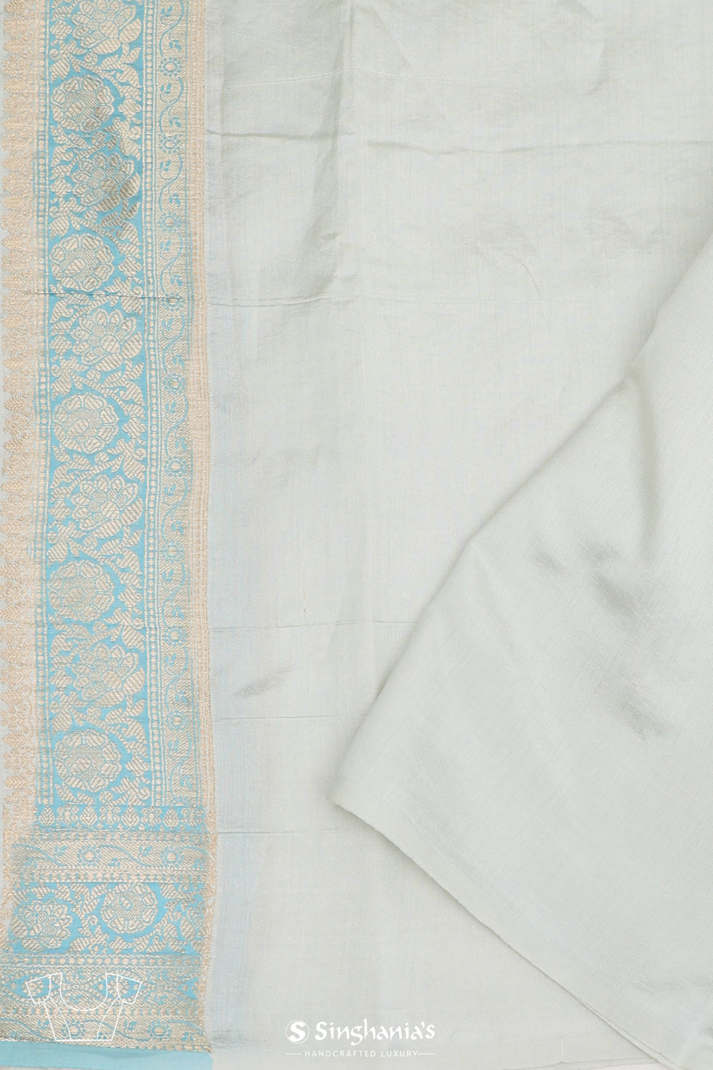 Sky Blue Chiniya Banarasi Silk Saree