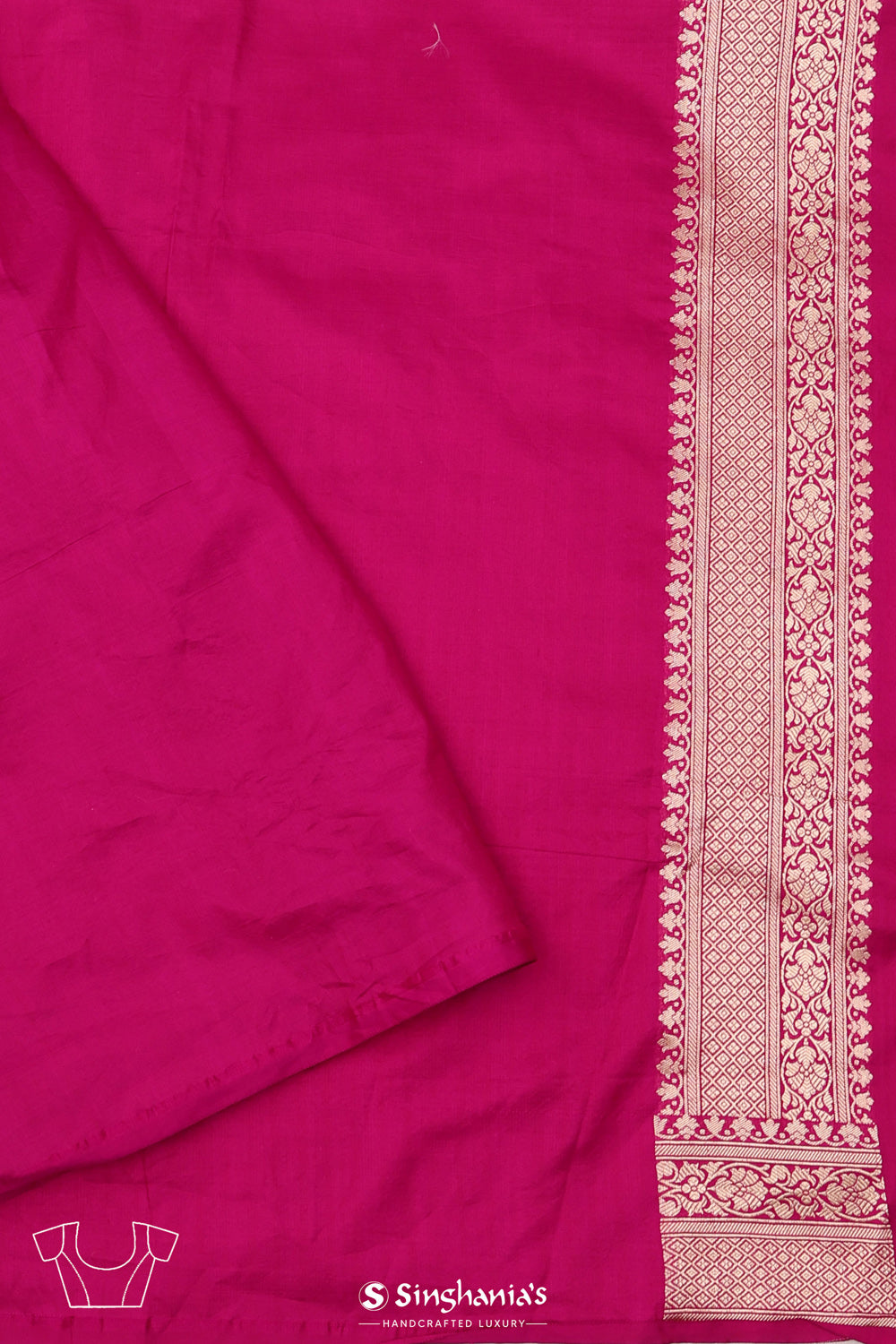 Bright Maroon Chiniya Banarasi Silk Saree