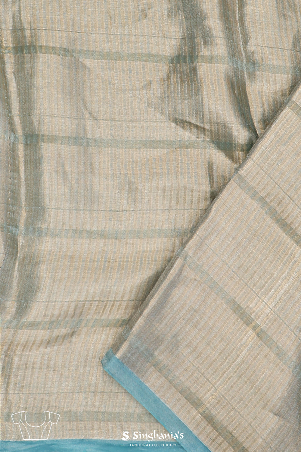 Powder Blue Tissue Chiniya Banarasi Saree