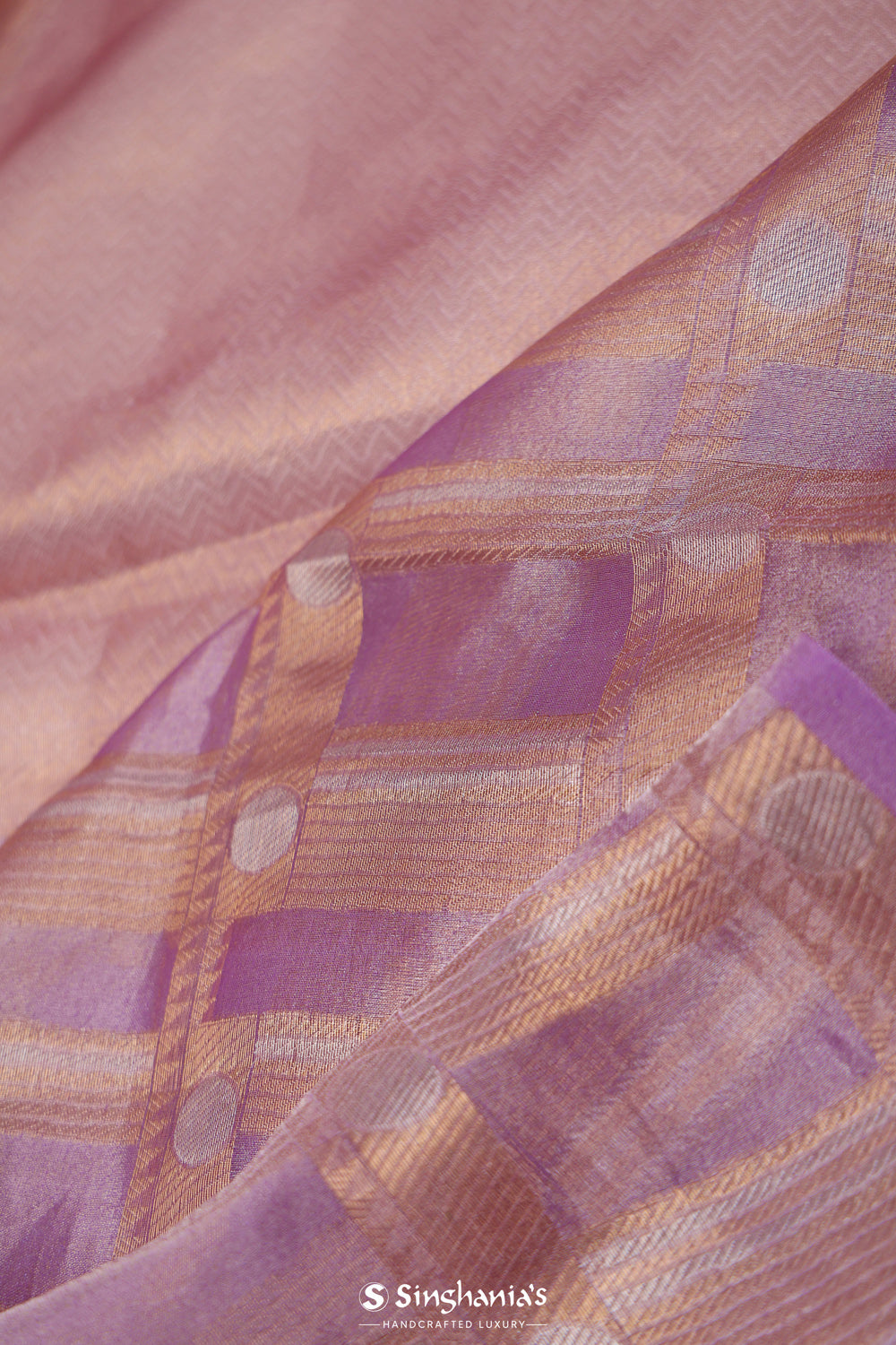 Plum Purple Tissue Chiniya Banarasi Saree