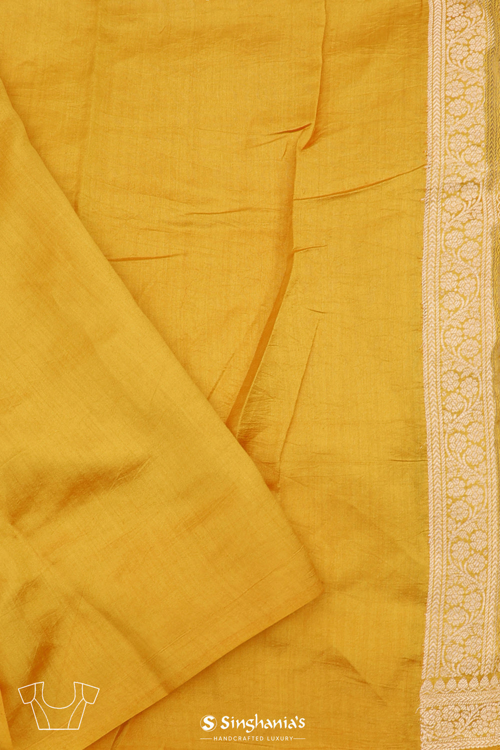 Durian Yellow Chiniya Banarasi Silk Saree