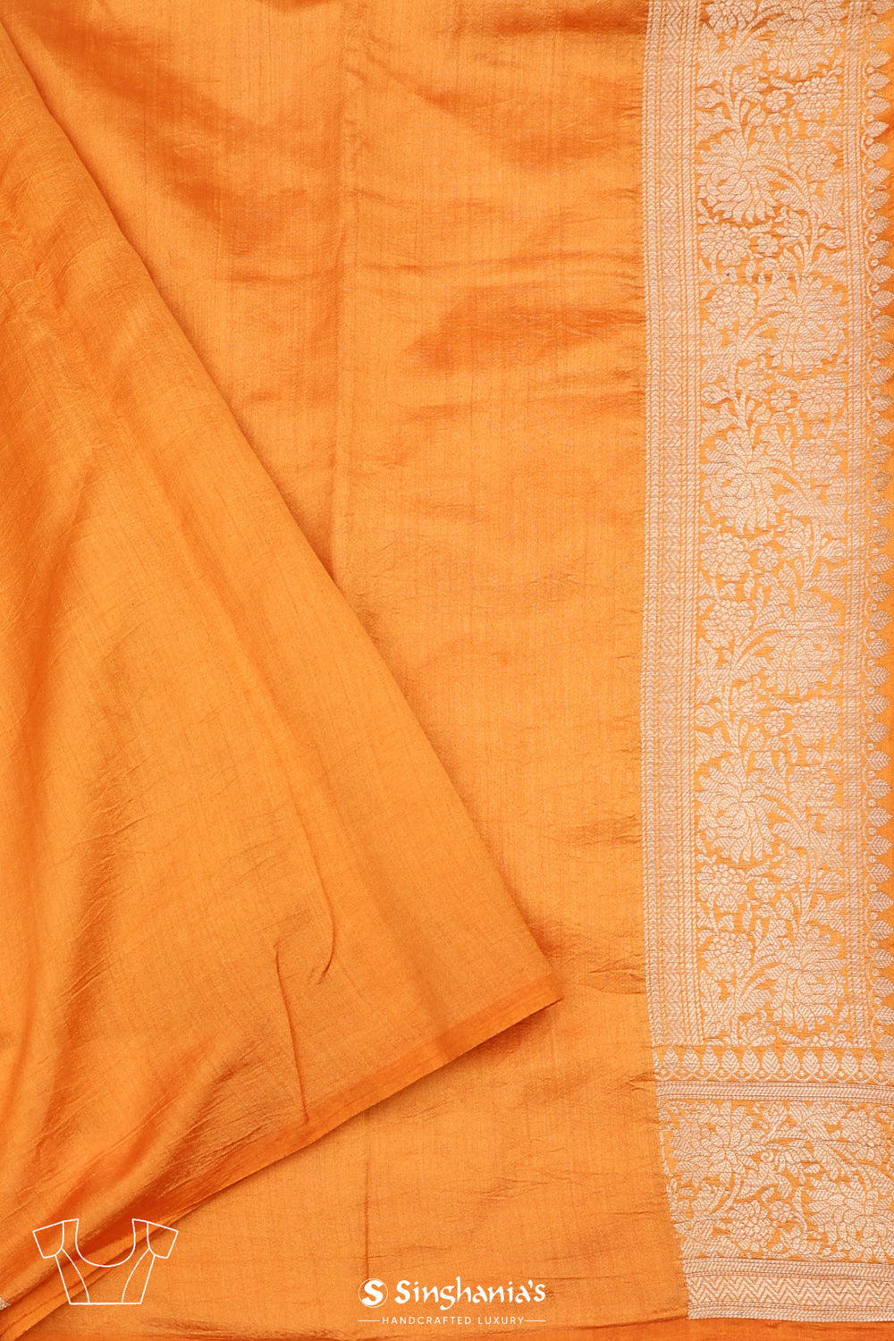 Yellow Orange Chiniya Banarasi Silk Saree