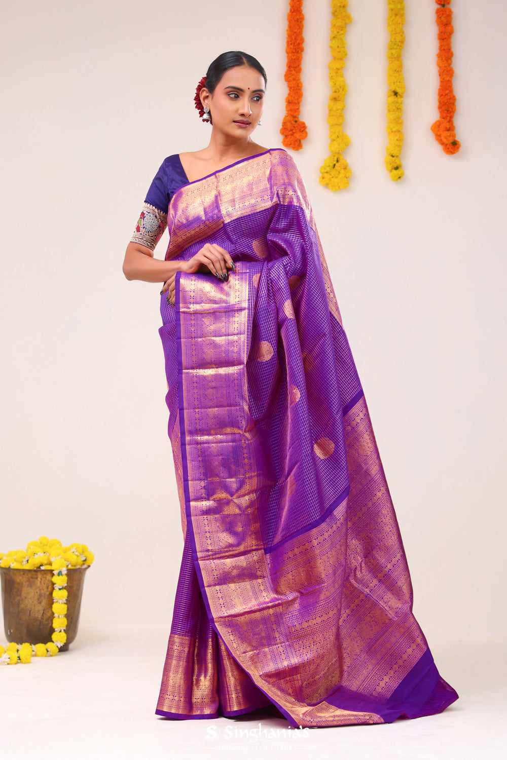 Deep Magenta Heritage Kanjivaram Silk Saree