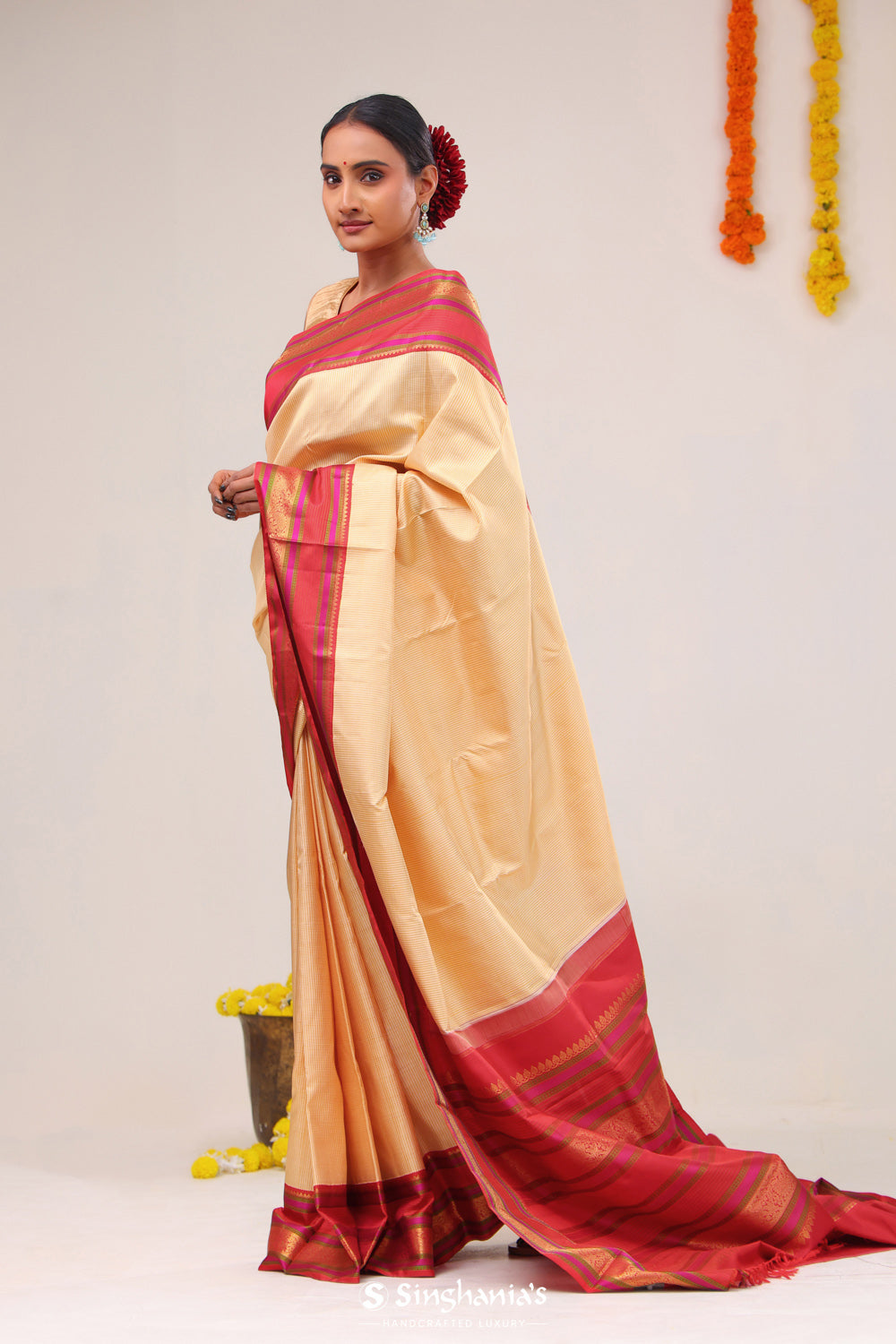 Tuscan Beige Kanjivaram Silk Saree