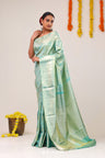 Tiffany Blue Kanjivaram Silk Saree