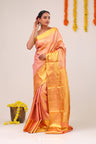 Light Salmon Jaal Kanjivaram Silk Saree