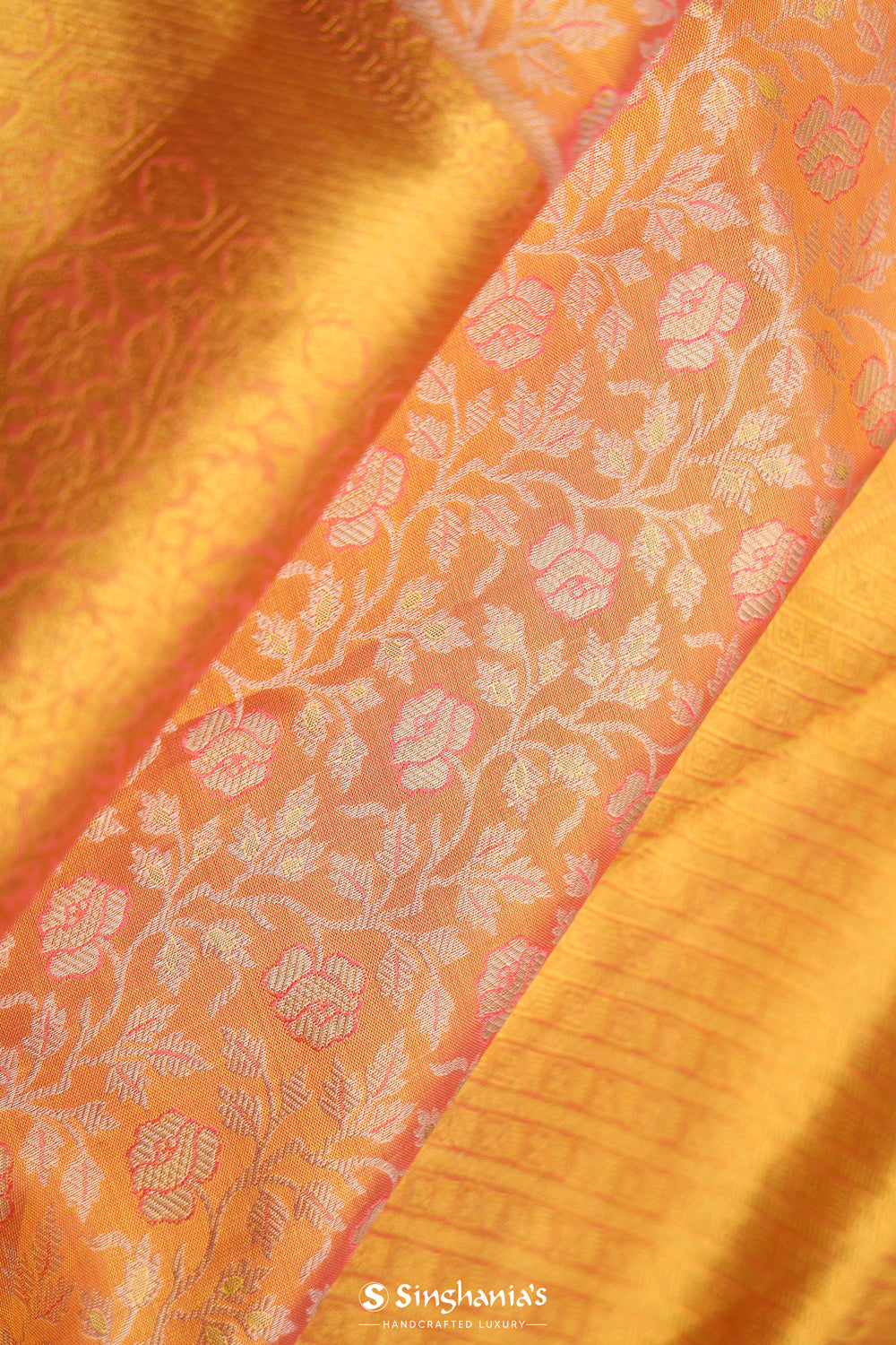 Light Salmon Jaal Kanjivaram Silk Saree