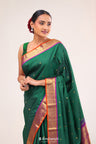 Bottle Green Heritage Kanjivaram Silk Saree