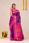 Eminence Purple Checks Kanjivaram Silk Saree