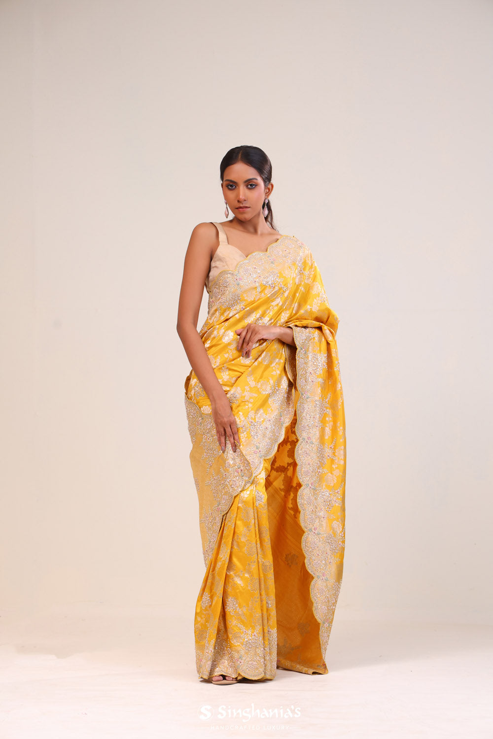 Languid Lavender Organza Handcrafted Saree