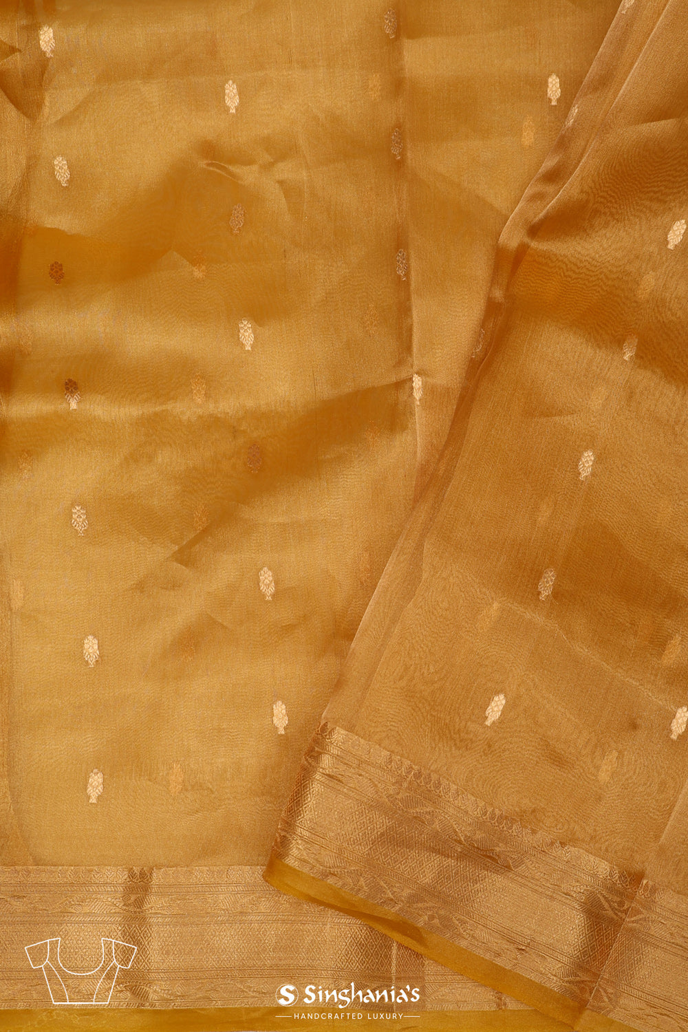 Honey Gold Tissue Chiniya Banarasi Saree