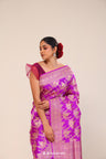 Deep Magenta Chiniya Banarasi Silk Saree