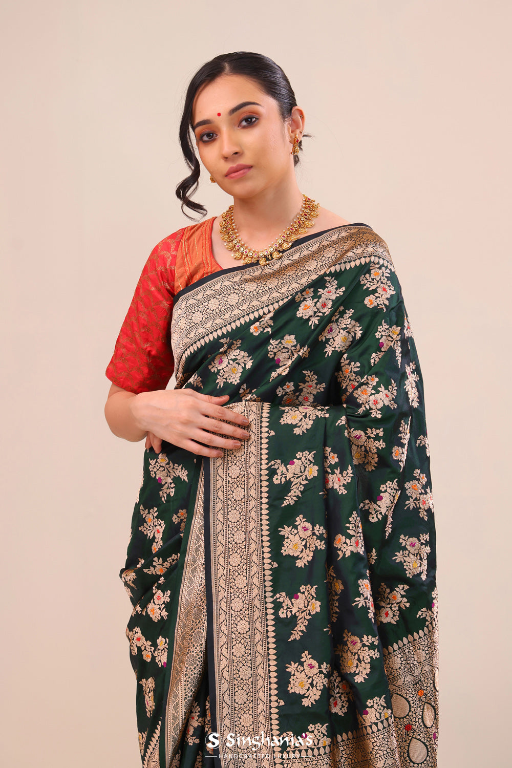 Sacramento Green Butta Banarasi Silk Saree