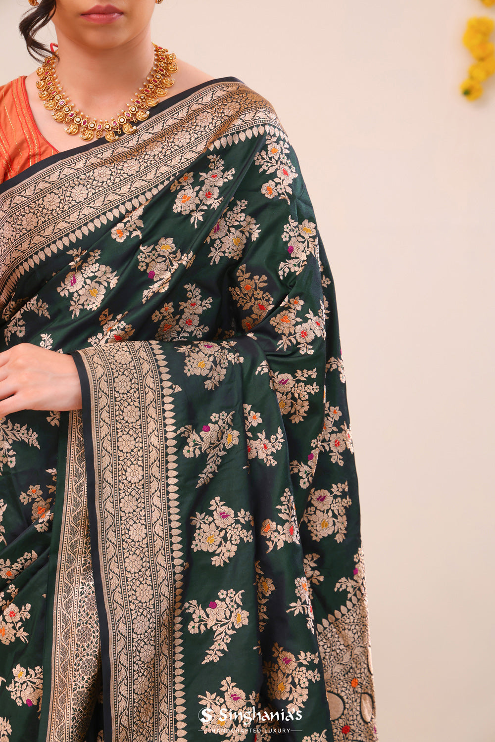 Sacramento Green Butta Banarasi Silk Saree