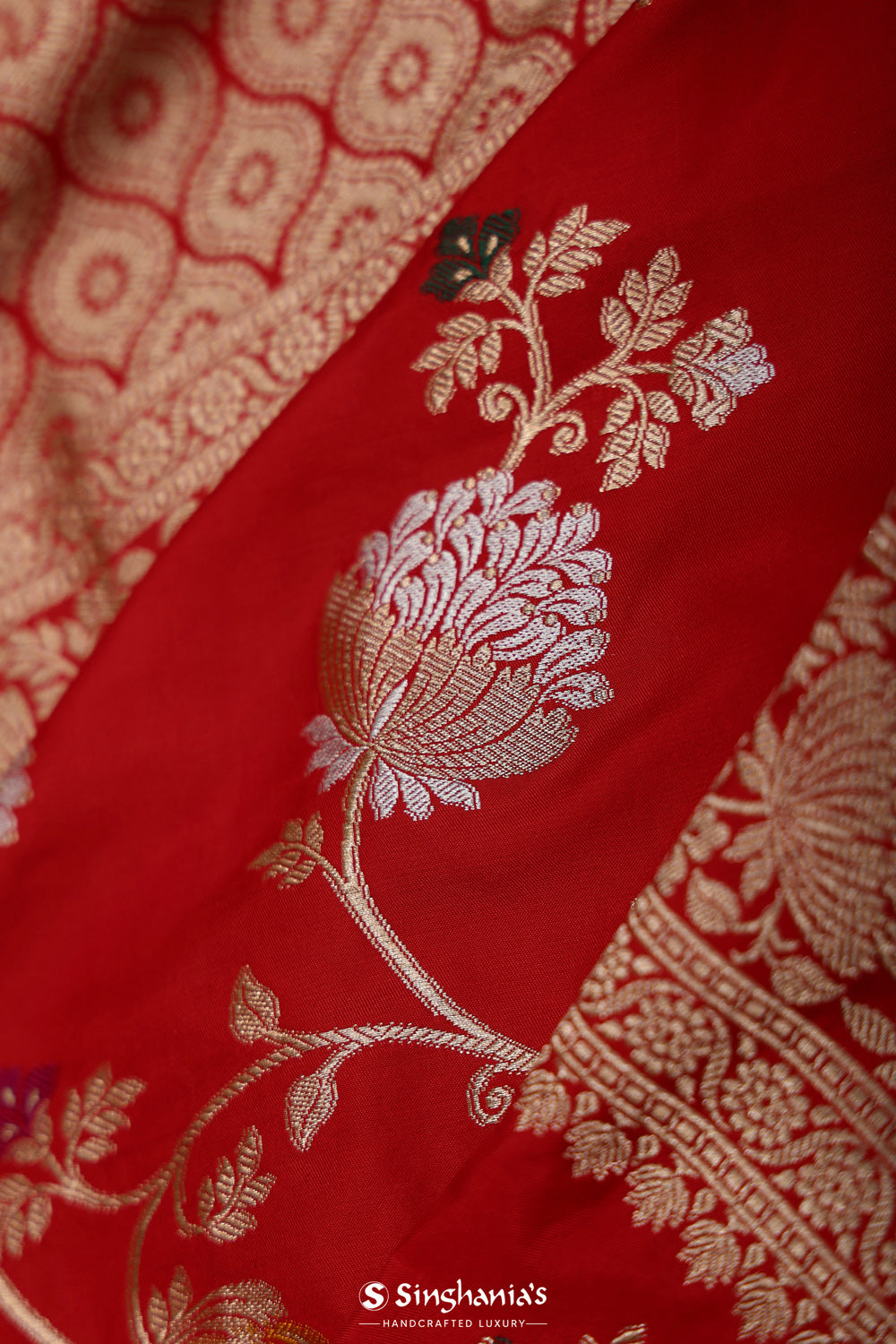 Persian Red Meenakari Banarasi Silk Saree