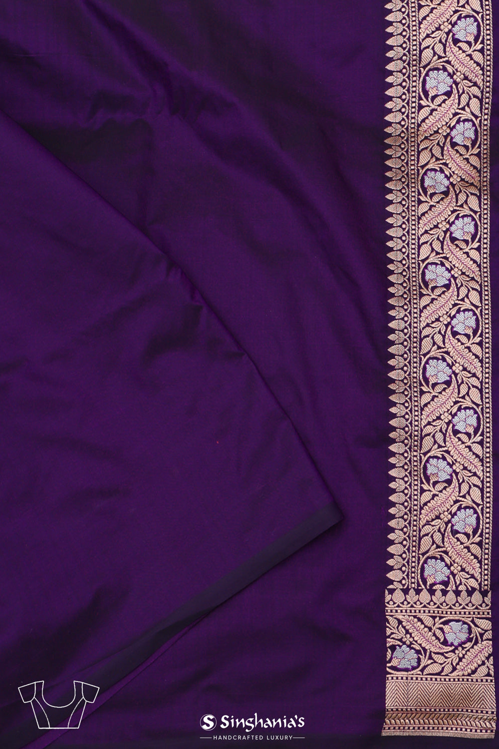 Dark Purple Jaal Banarasi Silk Saree