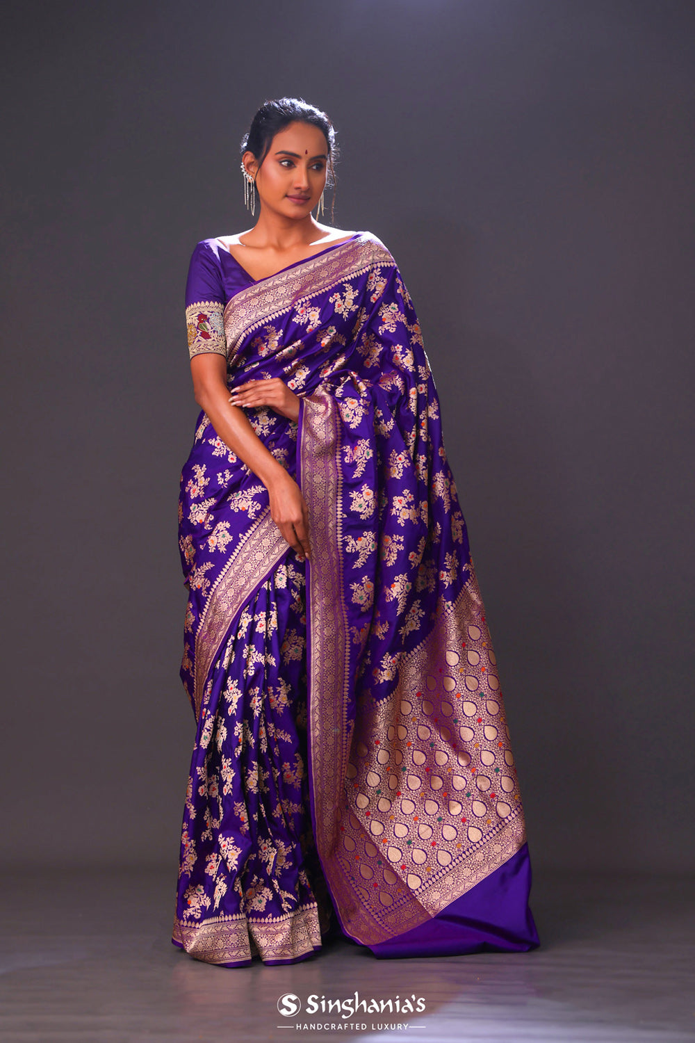 Deep Blue Heritage Banarasi Silk Saree