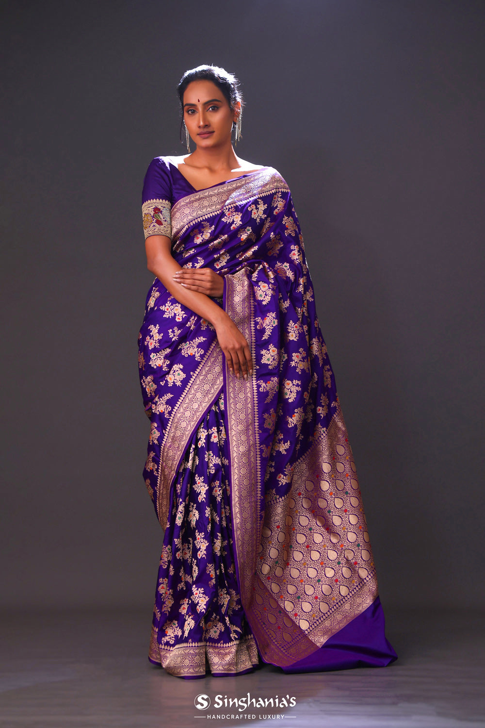 Deep Blue Heritage Banarasi Silk Saree