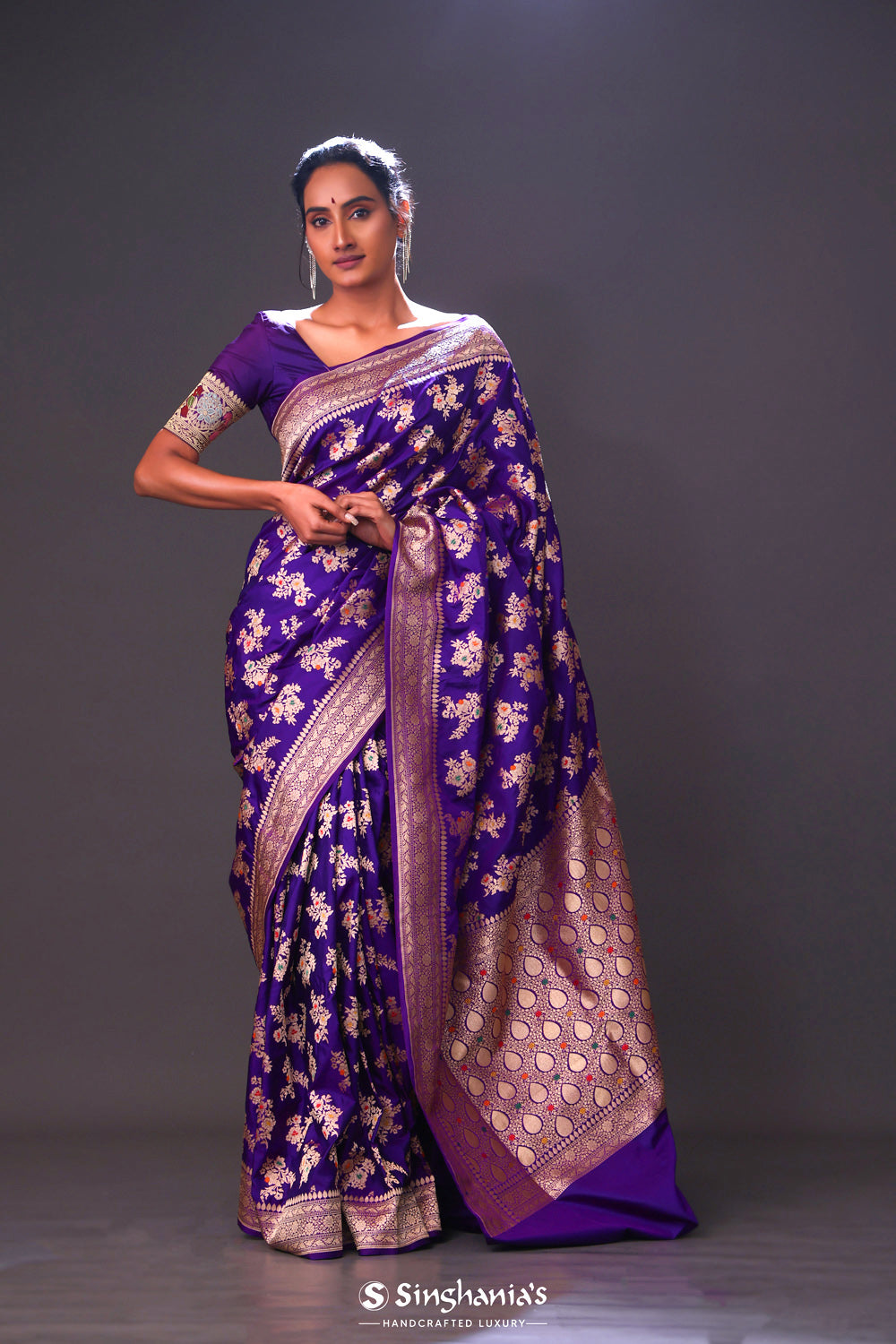 Deep Blue Heritage Banarasi Silk Saree