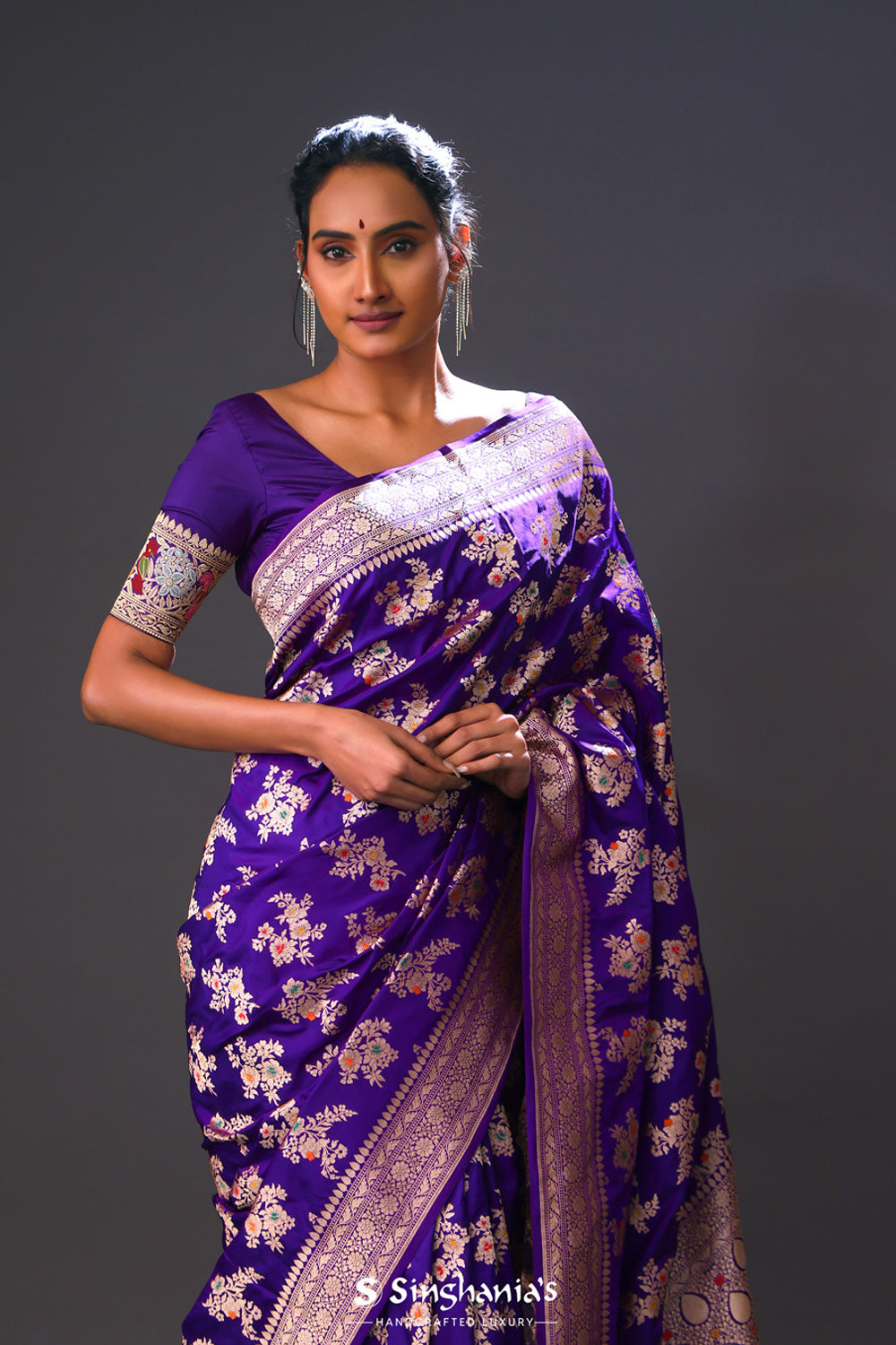 Deep Blue Heritage Banarasi Silk Saree