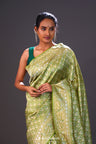 Apple Green Jaal Banarasi Silk Saree