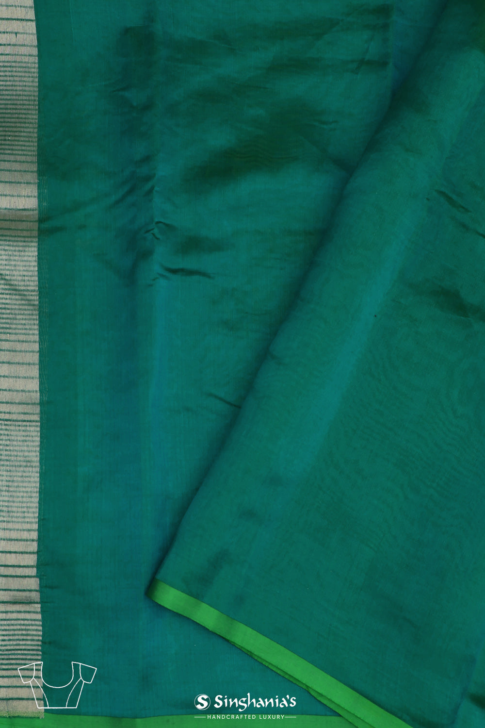 Viridian Green Jaal Banarasi Silk Saree