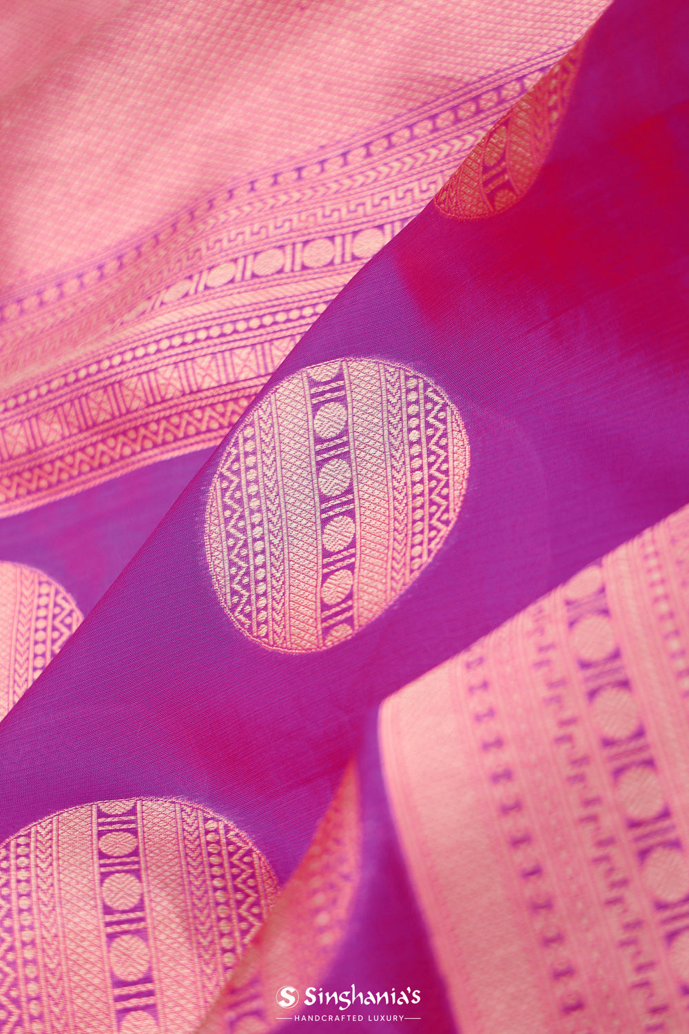 Fuchsia Purple Butta Banarasi Silk Saree