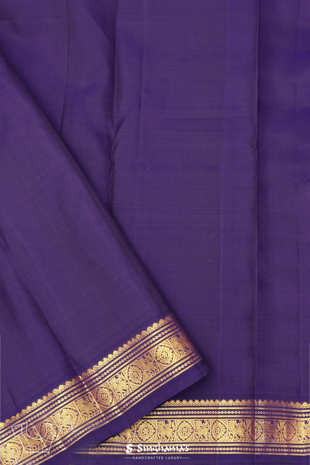 Pink Purple Butti Kanjivaram Silk Saree