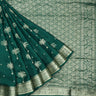 Dark Green Banarasi Silk Saree With Tree Motifs - Singhania's