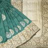 Emerald Green Color Banarasi Saree With Floral Buttas - Singhania's