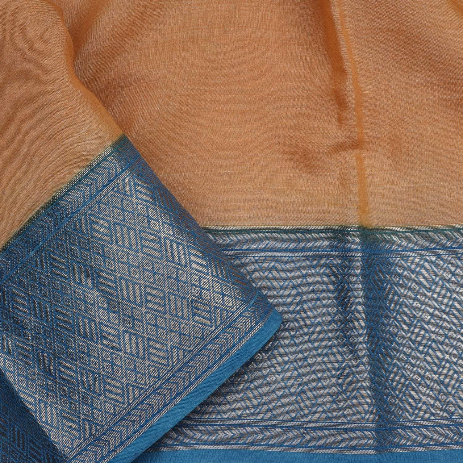 Mustard Yellow Cotton Saree With Floral Printed Motifs - Singhania's