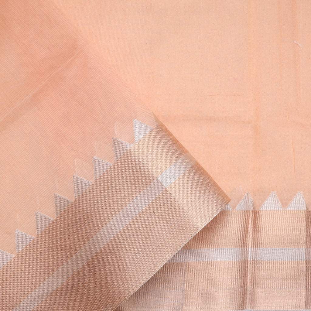 Pastel Orange Organza Saree With Floral Embroidered Pattern - Singhania's